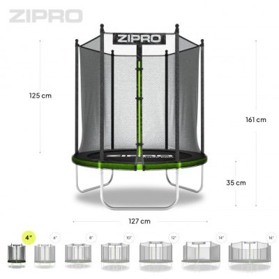 8. ZIPRO 4FT Jump Pro Zewnętrzna Okrągły Sprężyny zwojowe Trampolina ogrodowa