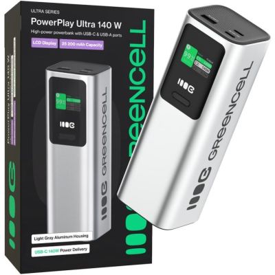 Powerbank Greencell PowerPlay Ultra 25200mAh Szybkie Ładowanie 140W 2x USB-C PD 1x USB-A