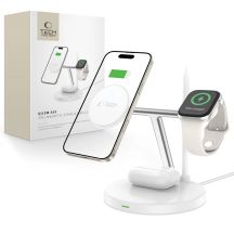 Ładowarka Tech-Protect QI15W-A35 indukcyjna 3w1 z MagSafe na telefon / AirPods / Apple Watch - biała