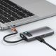 11. Baseus Metal Gleam 4w1 wielofunkcyjny HUB USB Typ C - USB Typ C Power Delivery 100 W / HDMI 4K 30 Hz / USB 3.2 Gen 1 / USB 2.0 (CAHUB-CY0G)