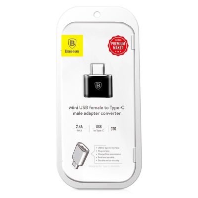 13. Adapter Baseus Mini przejściówka z USB-A na USB-C OTG - czarny
