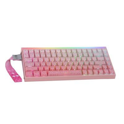 13. Klawiatura gasket HERO84 HE PINK+Gradient+Contour Dragon King switch RGB AULA