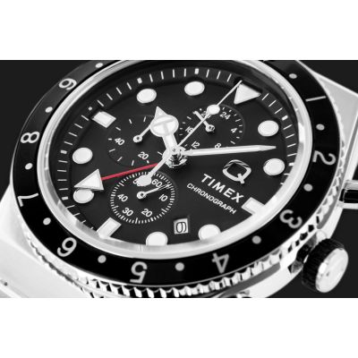 4. Zegarek Męski TIMEX Q Timex 3-Time Zone Chronograph TW2V69800 + BOX