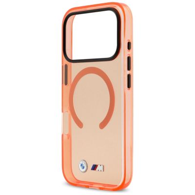 6. Etui BMW M IML Metal Logos MagSafe na iPhone 17 Pro - promarańczowe