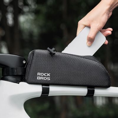 8. Torba rowerowa Rockbros na ramę na rurę górną 0,9l – czarna