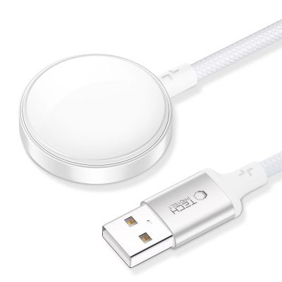 2. Ładowarka indukcyjna Tech-Protect UltraBoost USB-A do Apple Watch 1m - biała