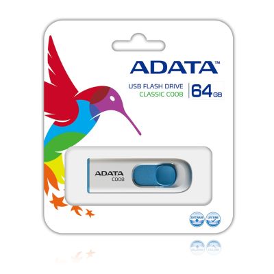 2. ADATA FLASHDRIVE C008 64GB USB 2.0 WHITE&BLUE