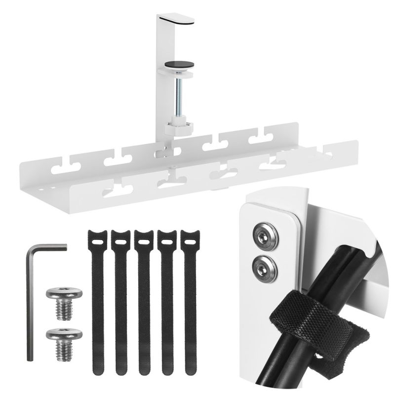 3. MACLEAN ORGANIZER PODBIURKOWY NA KABLE, MAX. OBCIĄŻENIE 5KG, BIAŁY MC-105 W