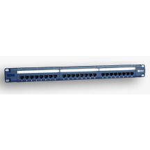 EmiterNet Panel 19", 24xRJ45 UTP kat.5e (1U) z półką, niebieski (PoE)