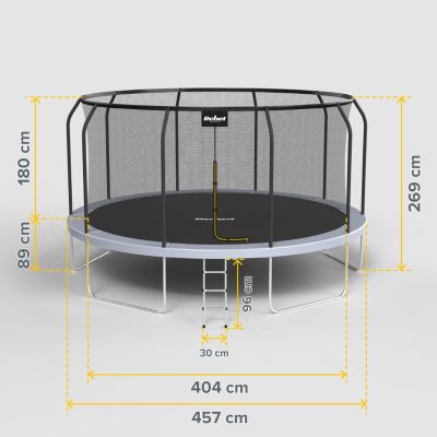 17. REBEL ACTIVE TRAMPOLINA PRO 15FT/457CM, SIATKA, DRABINKA RBA-8005