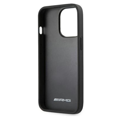 7. Etui AMG Leather Debossed Lines na iPhone 13 Pro / iPhone 13 - czarne