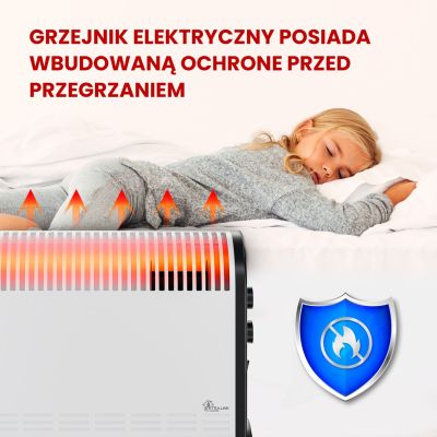 16. Extralink LCV-06 | Grzejnik konwektorowy | 2000W, 3 tryby, termostat, wentylator