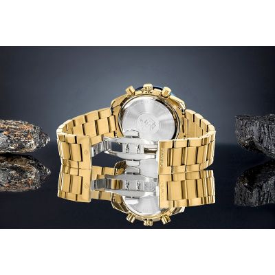 6. Zegarek Męski Giewont Chronograph Sapphire Złoto Niebieski GW8720-B6