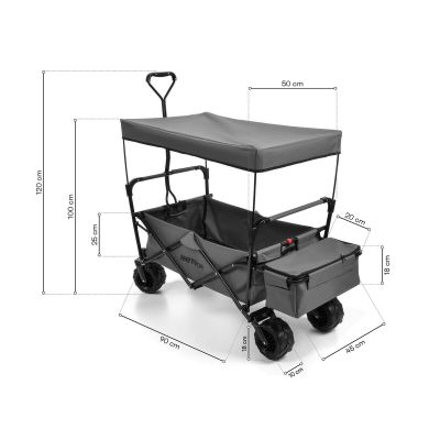 10. Wózek transportowy z daszkiem Meteor XR-100 szary