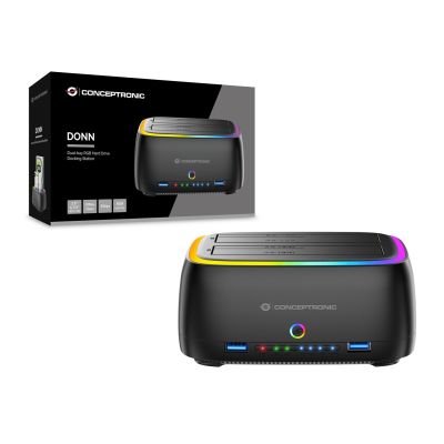 5. Conceptronic DONN36B stacja dokująca do dysków twardych USB 3.2 Gen 1 (3.1 Gen 1) Type-C Czarny