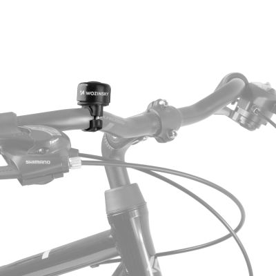 2. Dzwonek rowerowy Wozinsky WDR-B1 na rower i hulajnogę mechaniczny aluminiowy - czarny