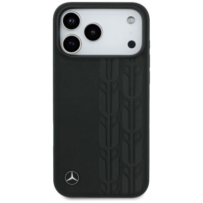 3. Etui Mercedes Leather Laurel Leaves MagSafe na iPhone 17 Pro Max - czarne