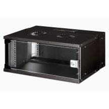 Szafa sieciowa wisząca 19" 4U, SOHO PRO 240 x 540 x 400 mm, drzwi szyba, czarny, niezłożona, 60kg