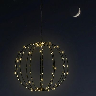 10. LAMPA SOLARNA WISZĄCA KULA 30CM 120 LED CIEPŁY BIAŁY