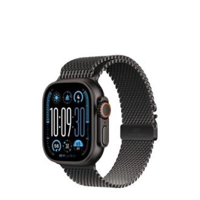 5. Apple Watch Ultra 2 GPS + Cellular 49mm tytanowa koperta z czarnym tytanowym paskiem Milanese - M