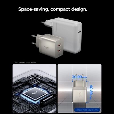 4. Ładowarka sieciowa Spigen Essential EE472EU-GAN 2-Porty 47 W - tytanowa