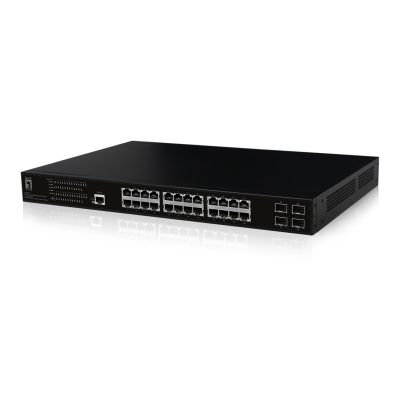 2. Zarządzalny przełącznik PoE+ LevelOne GB/L2 28-portowy 19" 390W 1Gbps