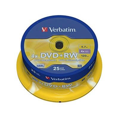 3. Płyta DVD+RW Verbatim 43489 (4,7GB; 4x; 10szt.; Cake)