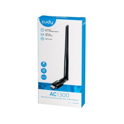 7. Karta sieciowa CUDY WU1400 AC1300 USB 3.0 Antena zew. 5dbi