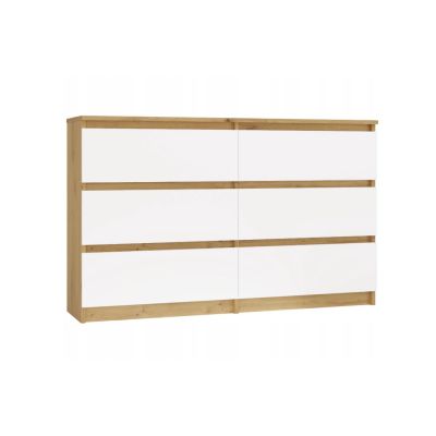 M6 MALWA KOMODA 120CM 6 SZUFLAD ART/BIEL KOMPLET