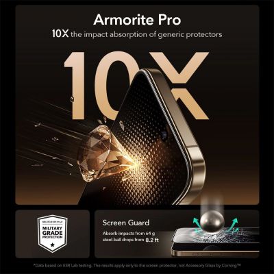 4. Szkło hartowane ESR UltraFit Armorite Pro na iPhone 17 Pro - przezroczyste