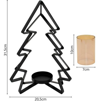 16. ŚWIECZNIK METALOWY 31,5CM CHOINKA MICA