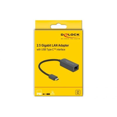 2. DeLOCK Adapter USB Type-C męski do 2,5 Gigabit LAN kompaktowy