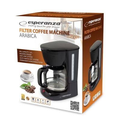 8. Ekspres przelewowy Esperanza Arabica EKC005 (950W; kolor czarny)