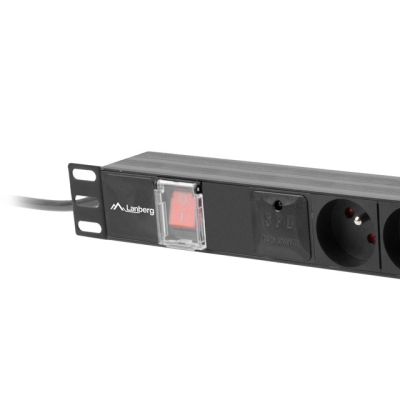 4. LANBERG LISTWA ZASILAJĄCA RACK PDU 19" (1U, 16A, 6X 230V PL, 2M, CZARNA) PDU-06E-0200-BK