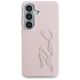 3. Etui Karl Lagerfeld Grained Signature Metal Resin Logo na Samsung Galaxy S26 - różowe