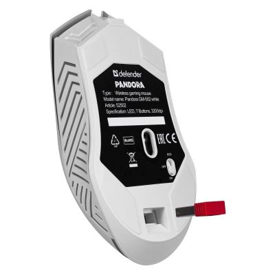 4. DEFENDER MYSZ BEZPRZEWODOWA PANDORA GM-502 RF 3200DPI 7P BIAŁA 52502