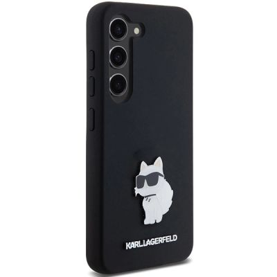 4. Etui Karl Lagerfeld Silicone Choupette Metal Pin na Samsung Galaxy S23 - czarne