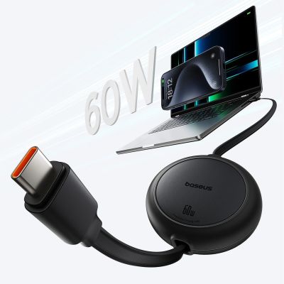 3. Kabel zwijany Baseus Free2Pull 60W USB-C - USB-C 1m - czarny