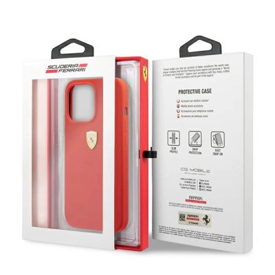 8. Etui Ferrari Silicone na iPhone 13 Pro Max - czerwone