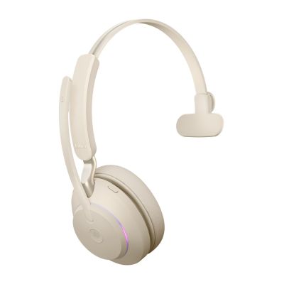3. Sluchawki nauszne bezprzewodowe Jabra Evolve2 65 MS Mono Link380c, beige + stand