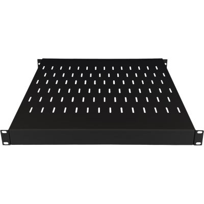 Półka regulowana 19" 1U głęb. 500-900mm, czarna, 4 punkty mocowania ALANTEC