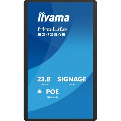 2. iiyama ProLite S2425AS-B1P Płaski panel Digital Signage 60,5 cm (23.8") LCD Wi-Fi 500 cd/m2 Full HD Czarny Procesor wbudowany Android 24/7