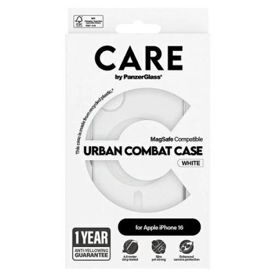 4. Etui CARE by PanzerGlass Flagship Case z MagSafe na iPhone 16 - białe