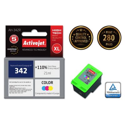 2. Activejet AH-342R Tusz (zamiennik HP 342 C9361EE; Premium; 21 ml; kolor)