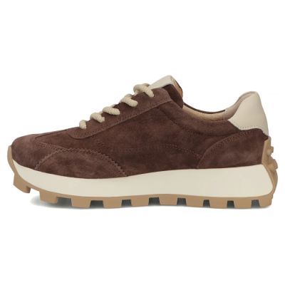 4. Skórzane półbuty sneakersy na platformie brązowe Filippo DP7498