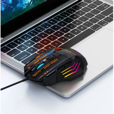 10. Mysz przewodowa Wozinsky WMGK-1179W gamingowa optyczna 7200 DPI z podświetleniem - czarna