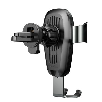4. Baseus Metal Gravity Wireless Charger metalowy uchwyt samochodowy na kratkę wentylacyjną bezprzewodowa ładowarka Qi czarny (WXYL-B0A)