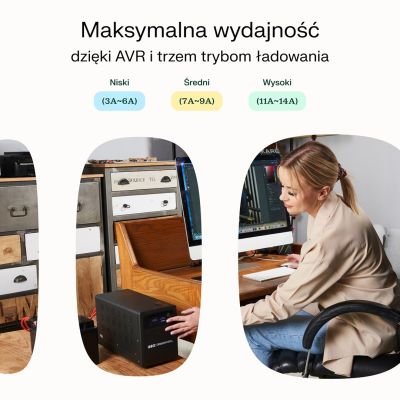 10. UPS Zasilacz awaryjny Greencell PowerCore 800VA 500W AVR 12VDC LCD