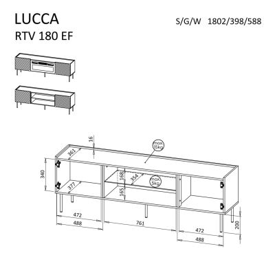 4. Szafka RTV EF LUCCA 180x40x59 czarny