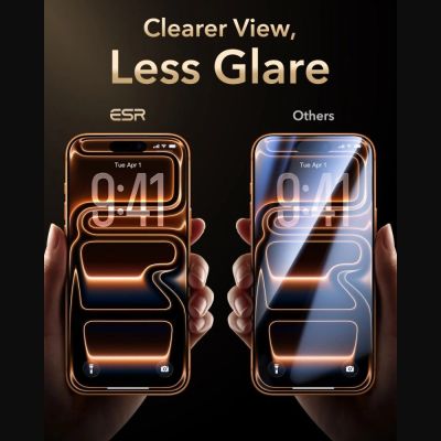 4. Szkło hartowane ESR UltraFit Armorite Pro na iPhone 18 Pro / 17 Pro - czarne